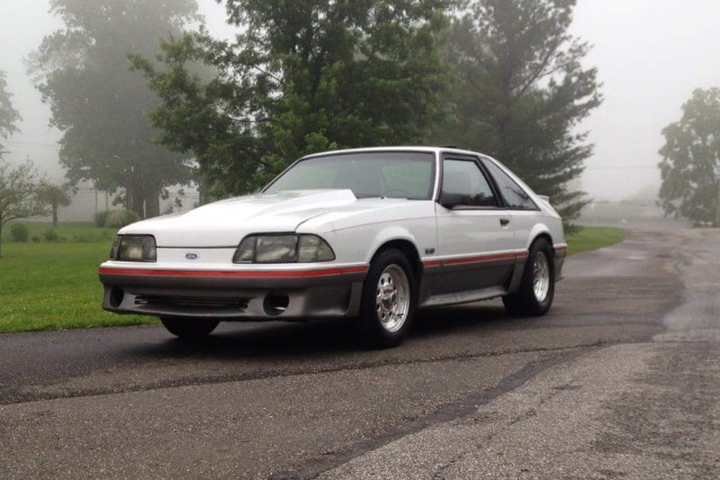 Christopher Millhorn, My Fox-body Mustang GT on a foggy Ohio morning.